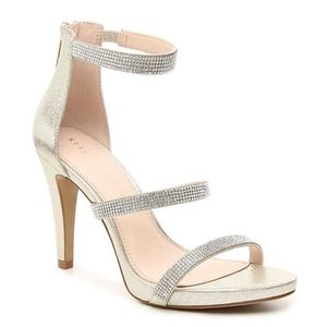 🦋Open Toe Golden Embellished Stiletto